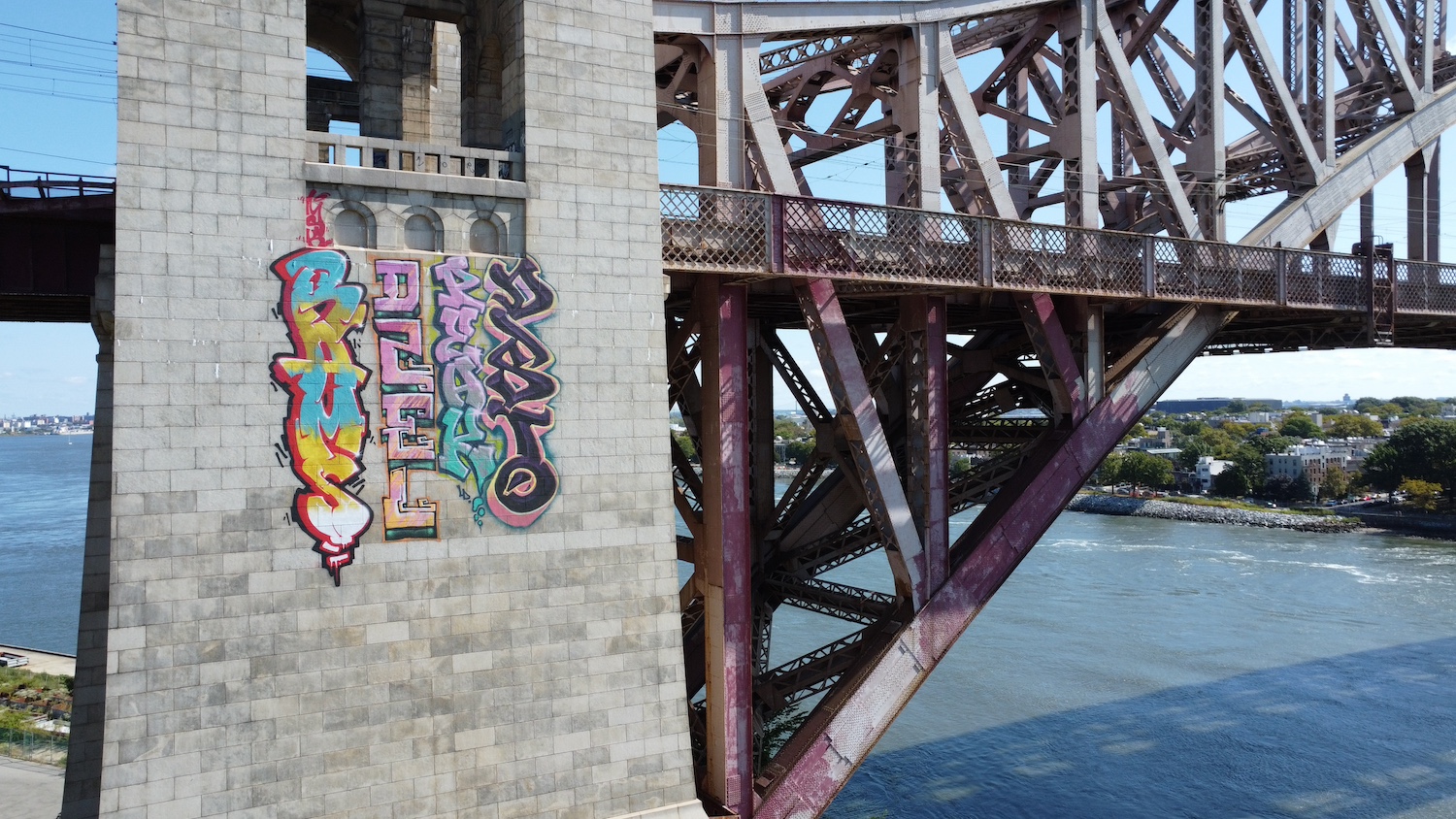 Graffiti Writers Descend On Hell Gate Bridge